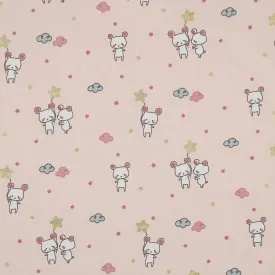 100% Cotton Digital Print  - Glitter Sweet Mouse