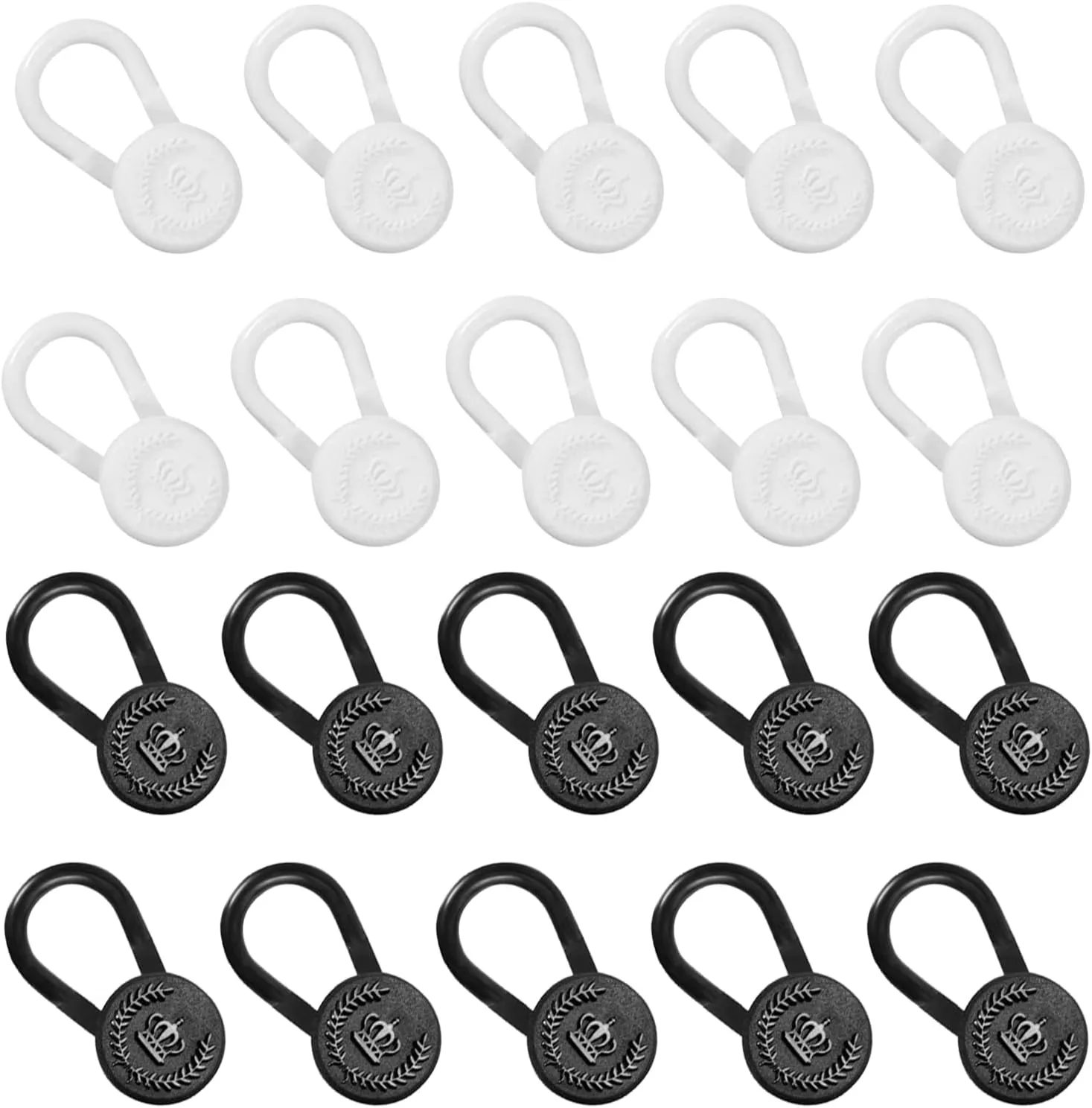 20 PCS Shirt Collar Extenders for Mens Shirts Elastic Button Extender for Pants Dress Trouser,Black &White