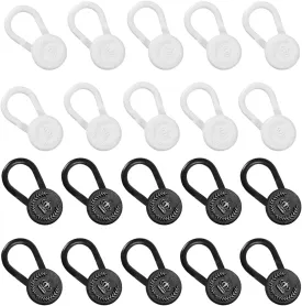 20 PCS Shirt Collar Extenders for Mens Shirts Elastic Button Extender for Pants Dress Trouser,Black &White