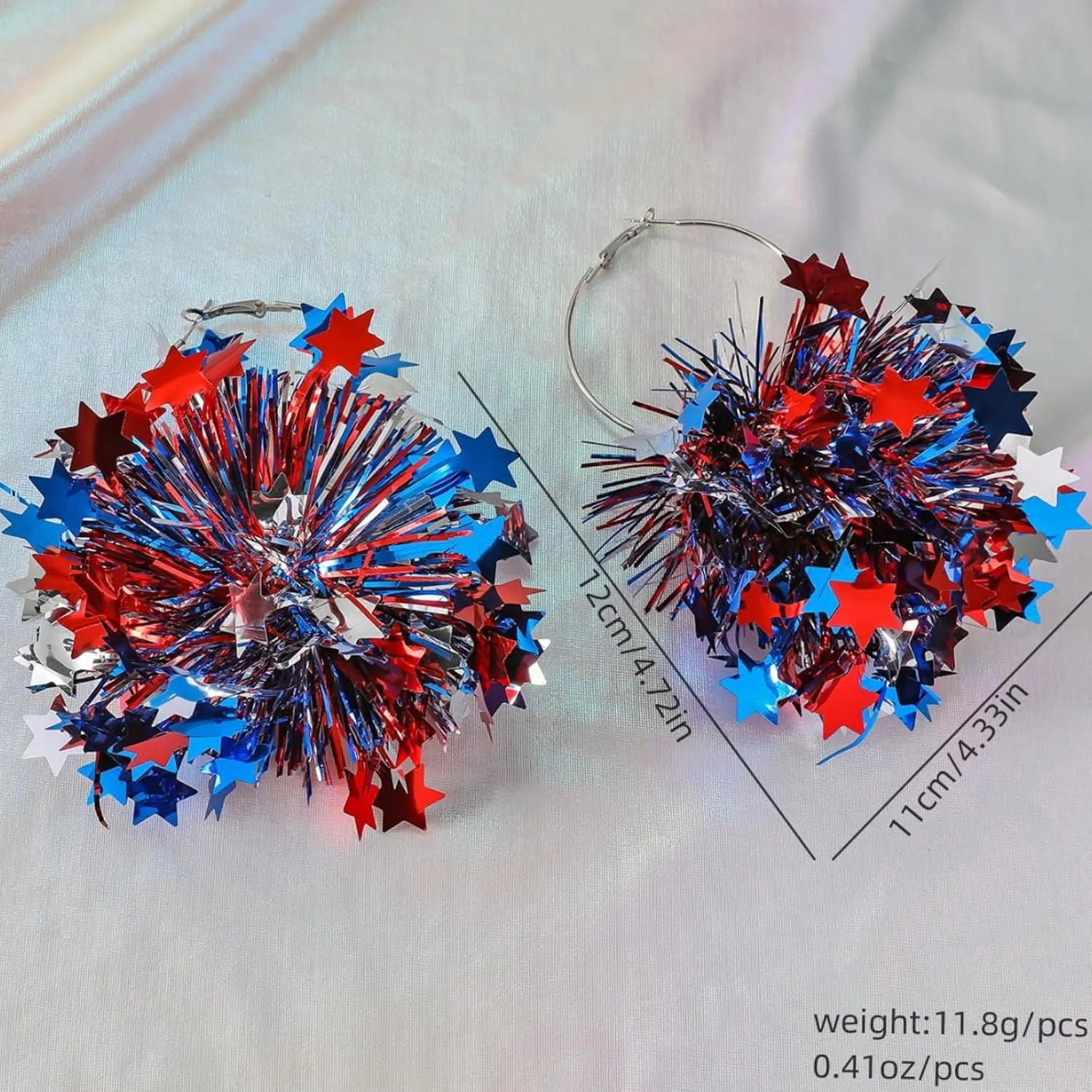 4th of July Earrings Accessories Independence Day Patriotic Earrings Red White and Blue USA Star Flag Dangle Drop Earring Jewelry 4th of July Shirts Outfits for Women
