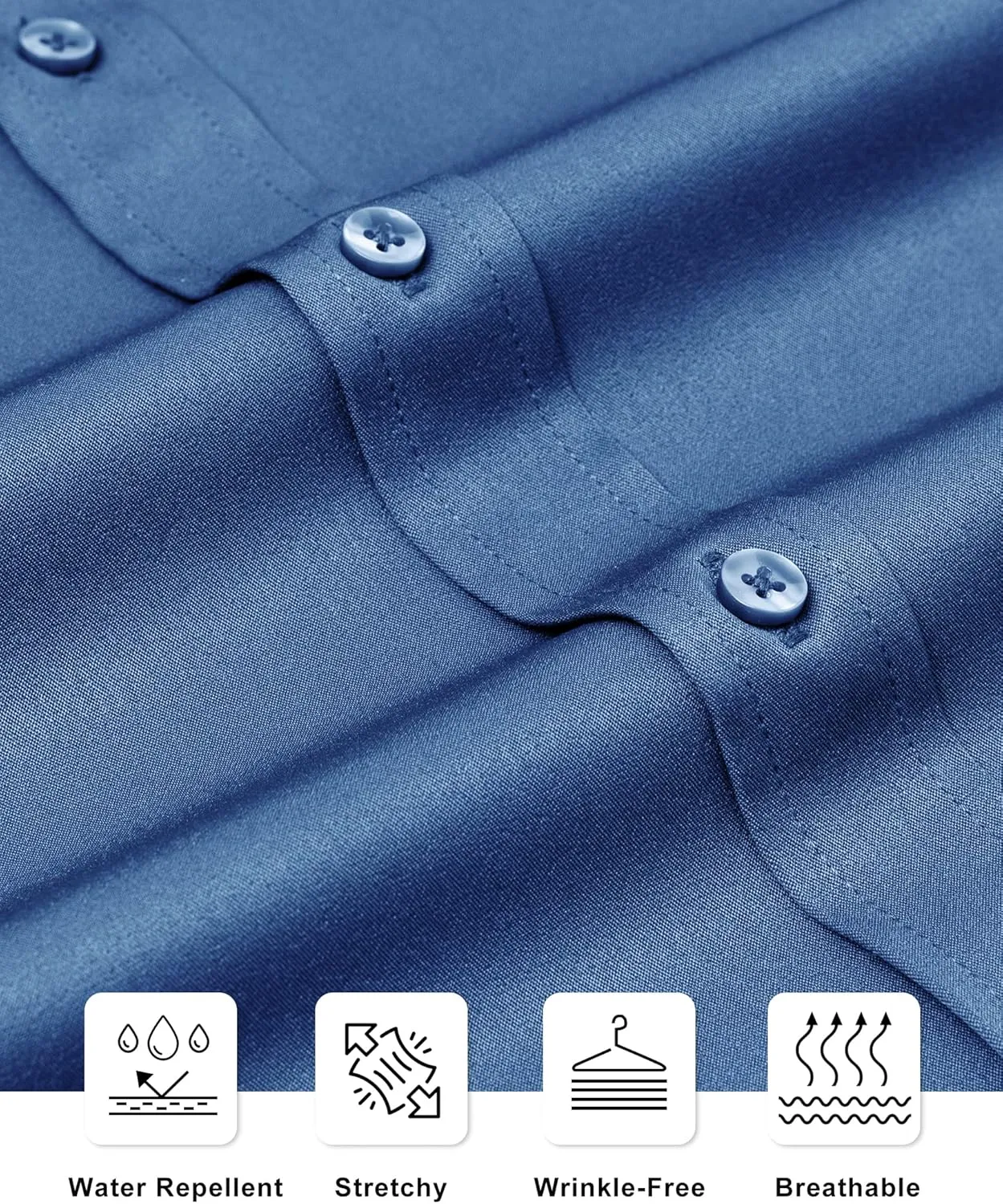 Alimens & Gentle Slim Fit Mens Dress Shirts for Men Button Down Long Sleeve Dress Shirts Wrinkle Free Formal Stain Proof
