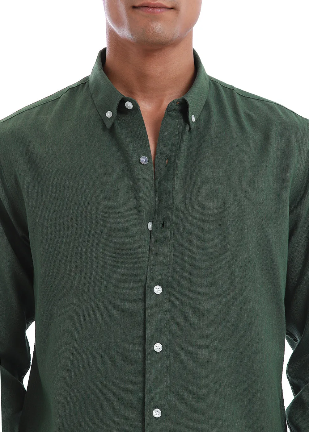 Premium Blended Linen Shirt in Vibrant Cilantro Green