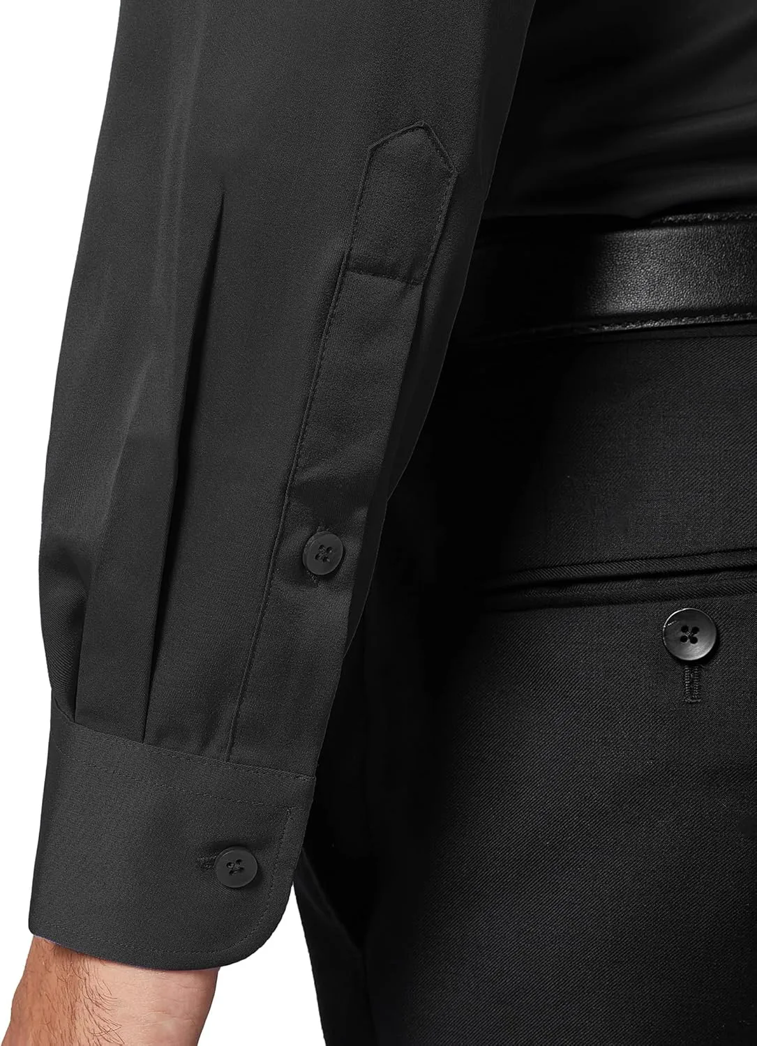 DEMEANOR Stain Shield Dress Shirts for Men Slim Fit Button Down Dress Shirts Long Sleeve Shirt Formal Business Stretch