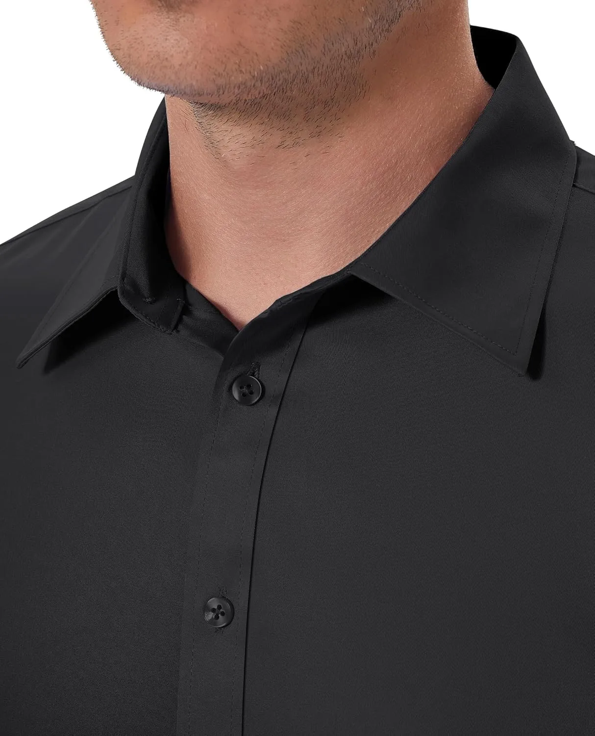 DEMEANOR Stain Shield Dress Shirts for Men Slim Fit Button Down Dress Shirts Long Sleeve Shirt Formal Business Stretch