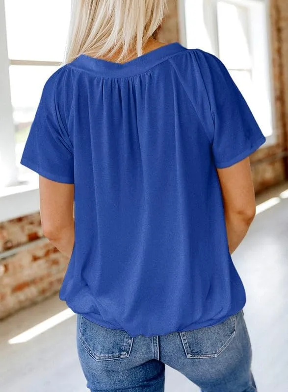Dokotoo Women's Casual Summer T Shirts Short Sleeve V Neck Tops Tshirts