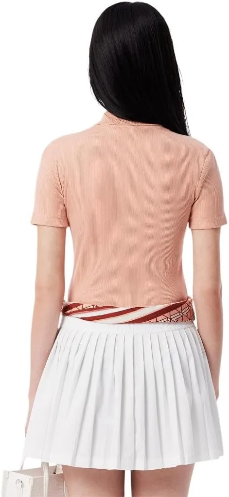 Lacoste womens L12d Slim Fit Ribbed Cotton Polo Shirt
