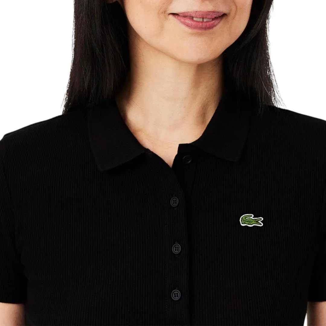 Lacoste womens L12d Slim Fit Ribbed Cotton Polo Shirt