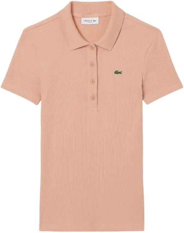 Lacoste womens L12d Slim Fit Ribbed Cotton Polo Shirt