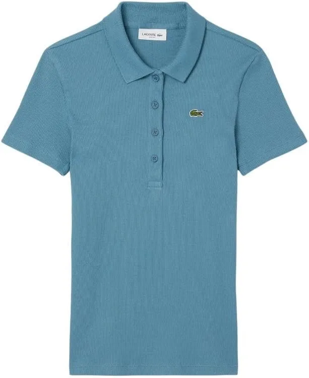 Lacoste womens L12d Slim Fit Ribbed Cotton Polo Shirt