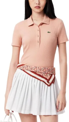 Lacoste womens L12d Slim Fit Ribbed Cotton Polo Shirt