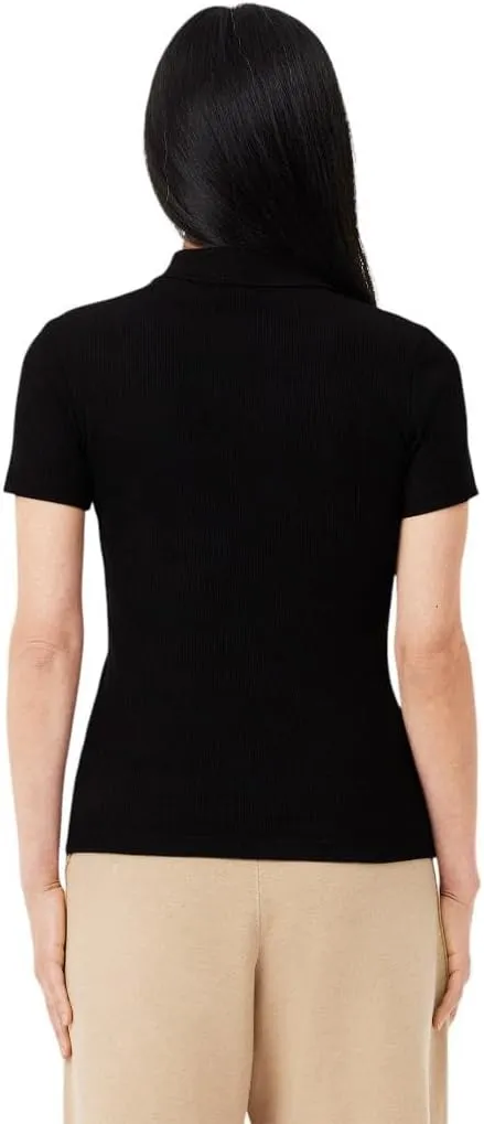 Lacoste womens L12d Slim Fit Ribbed Cotton Polo Shirt