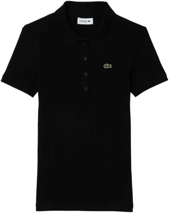 Lacoste womens L12d Slim Fit Ribbed Cotton Polo Shirt