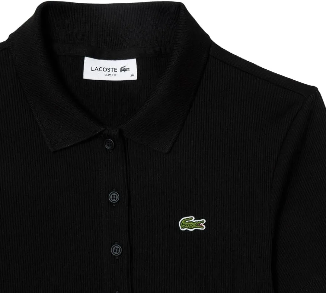 Lacoste womens L12d Slim Fit Ribbed Cotton Polo Shirt