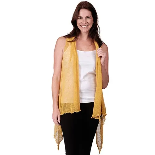 Le Moda Sleeveless Sheer Open Stitch Vest Cardigan