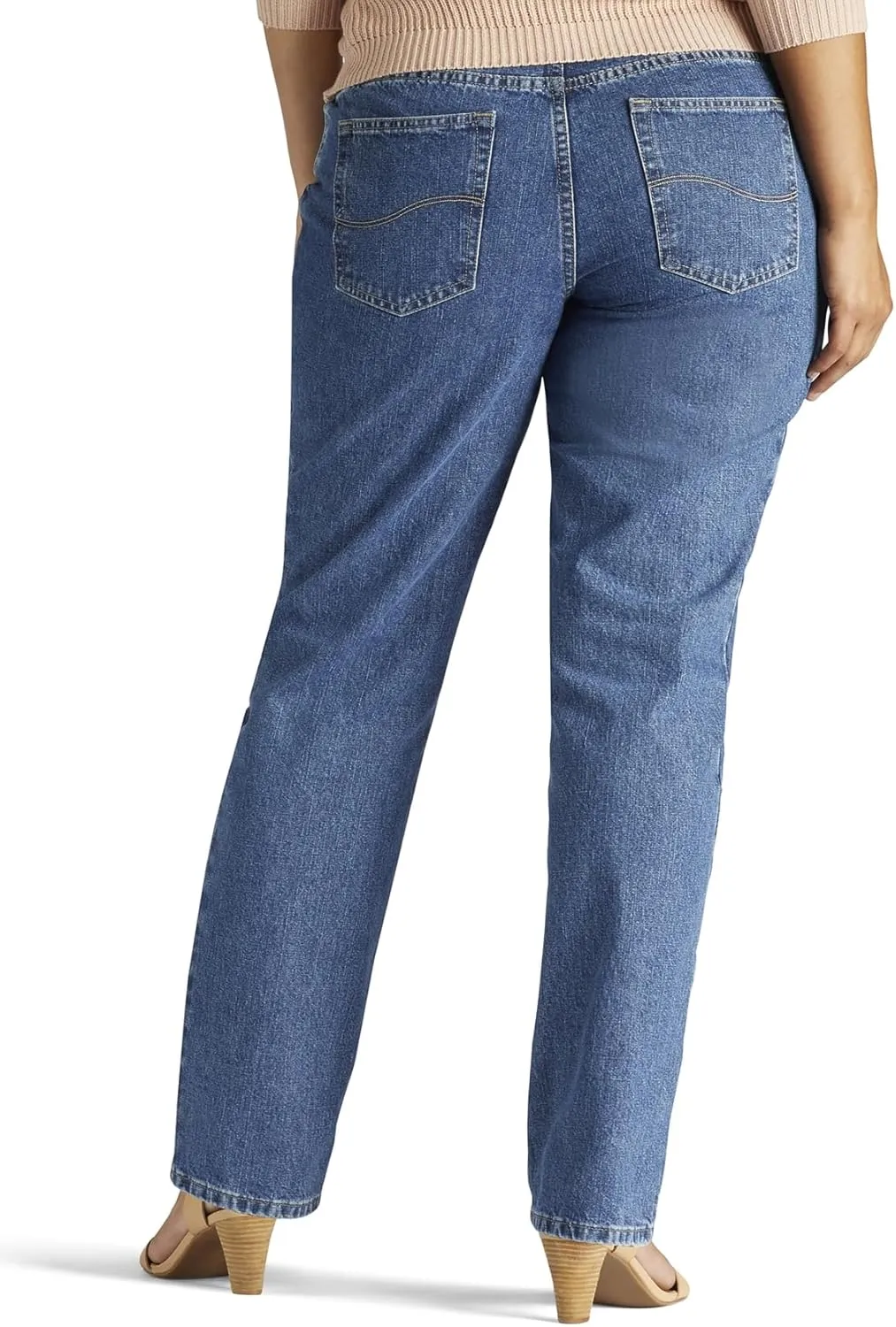 Lee Women's Plus Size Relaxed Fit All Cotton Straight Leg Jean