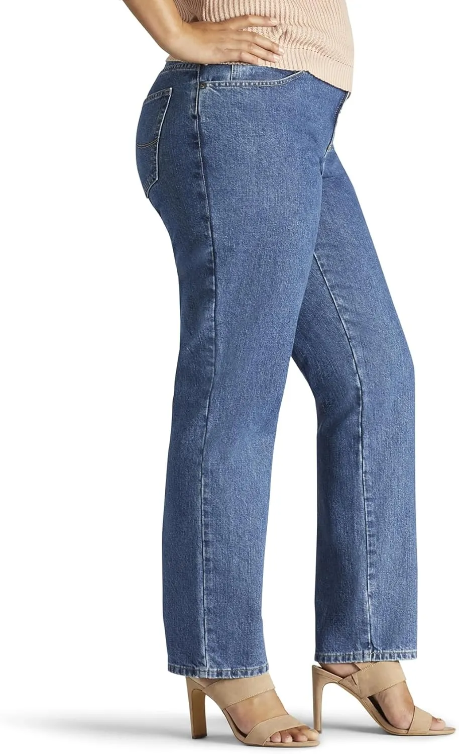 Lee Women's Plus Size Relaxed Fit All Cotton Straight Leg Jean