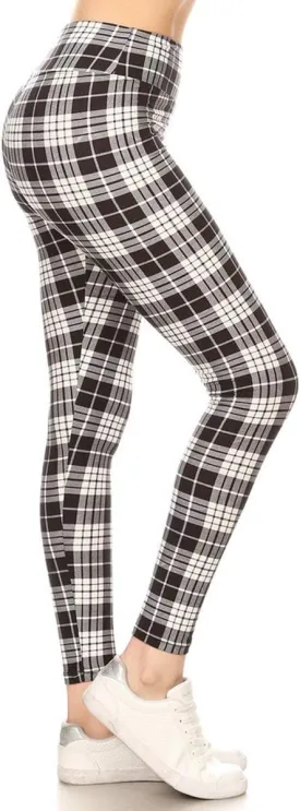Leggings Depot High Waisted Plaid & Wild Print Leggings for Women - Plaid, Leopard, Snake Skin, Polka dot