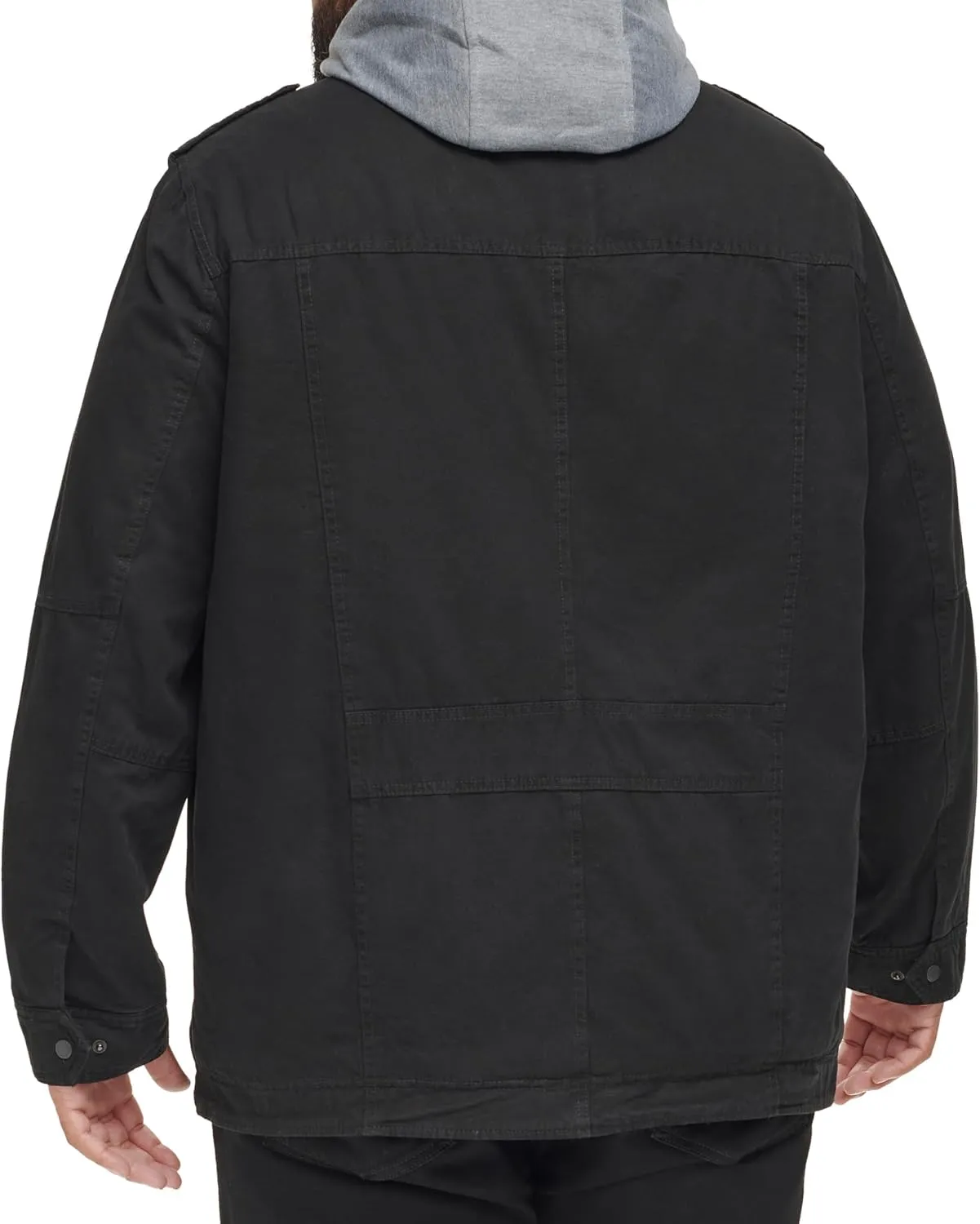 Levi's Men's Washed Cotton Hooded Military Jacket