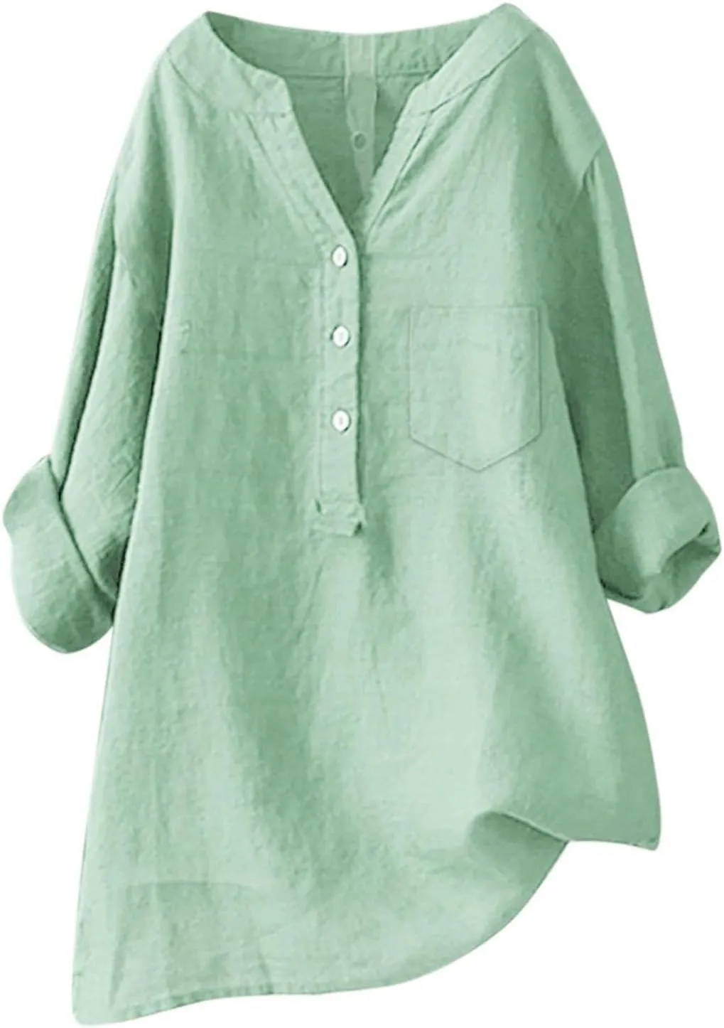 Linen Shirts for Women 2025 Spring Summer Plus Size Long Sleeve Tops Dressy Casual Loose Comfy Work Gauze Blouses
