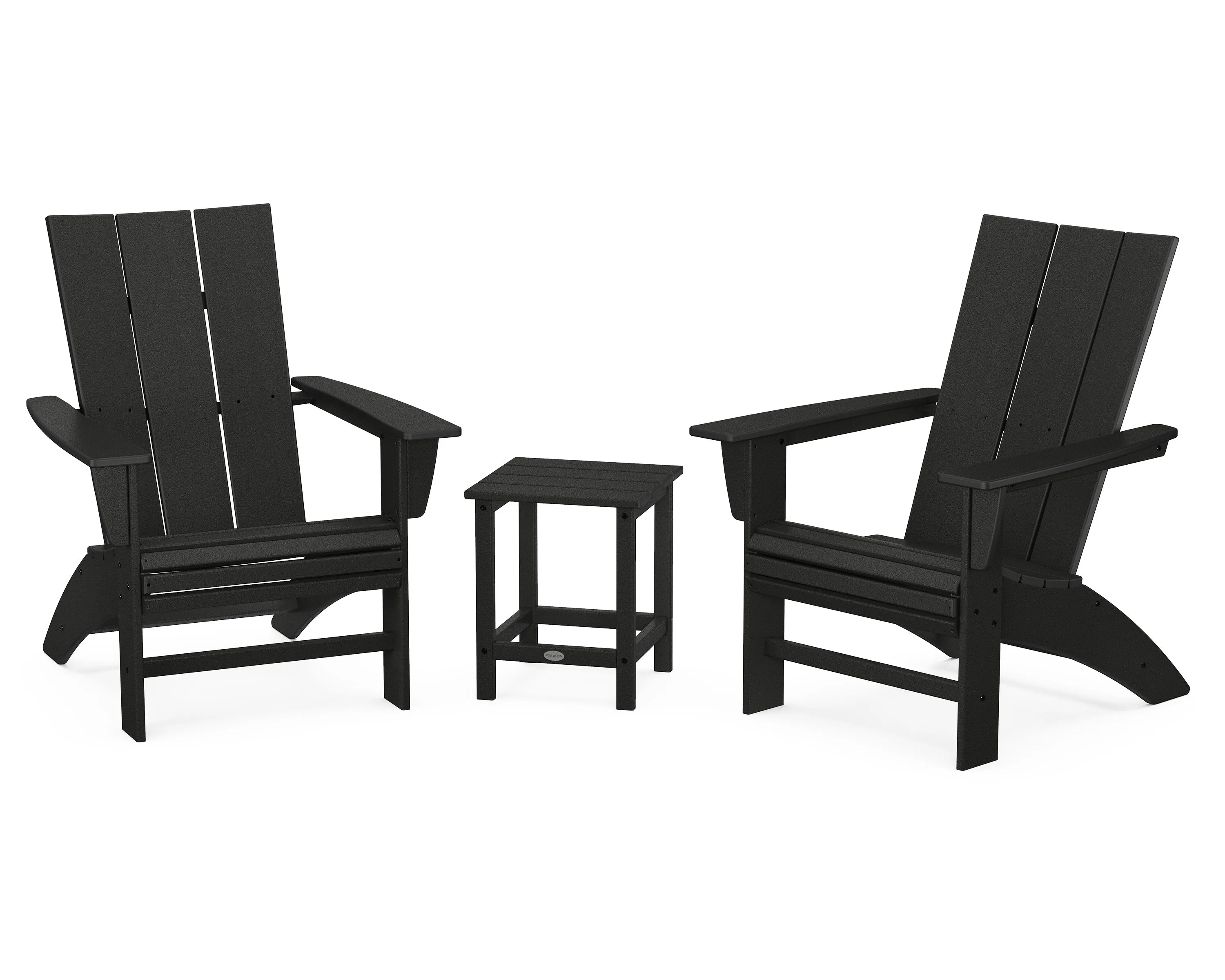 Modern 3-Piece Curveback Adirondack Set with Long Island 18" Side Table
