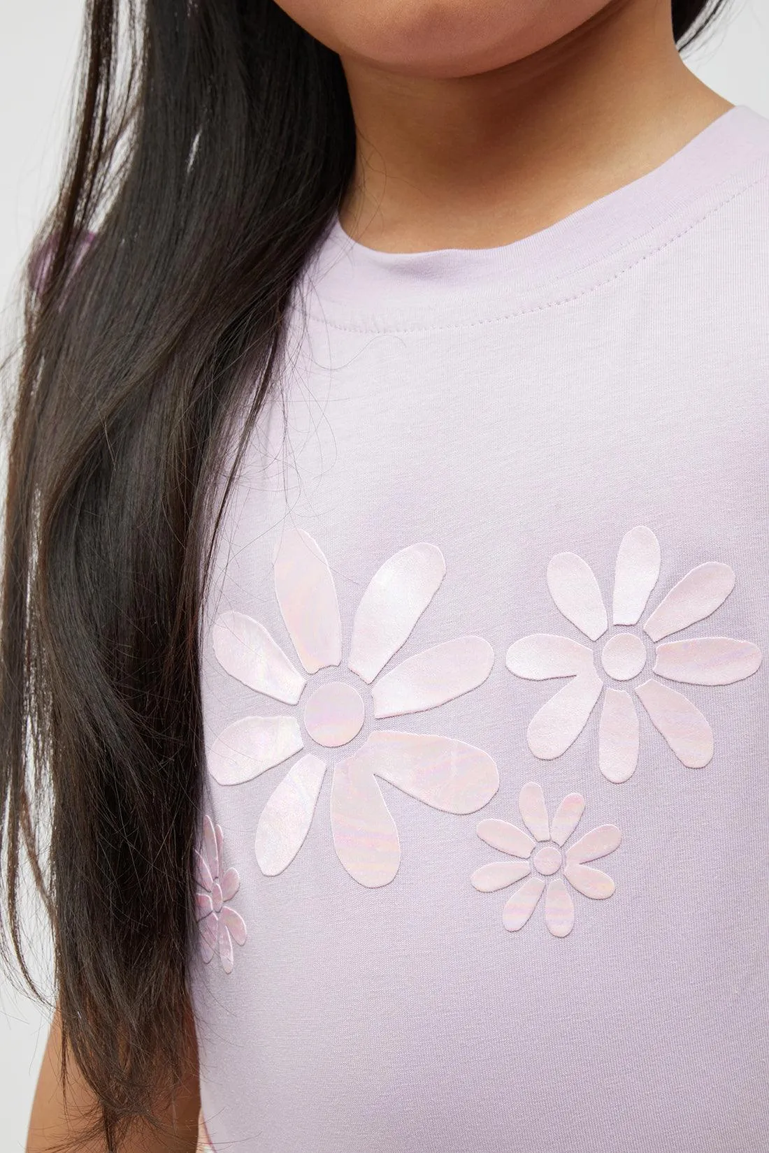One Friday Lilac Flower Top