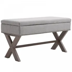 Polyester Upholstered Ottoman Stool Grey