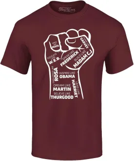 Shop4Ever Inspiring Black Leaders Fist T-Shirt - Women's Red Medium