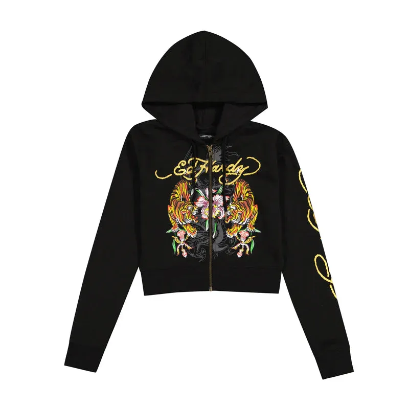 Tigers Zip Front Hoodie Black