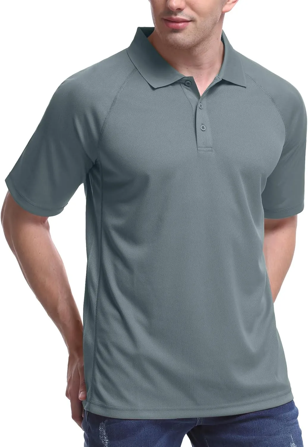 TIHEEN Golf Shirts for Men,Short Sleeve Moisture Wicking Proformance Big & Tall Polo Shirts