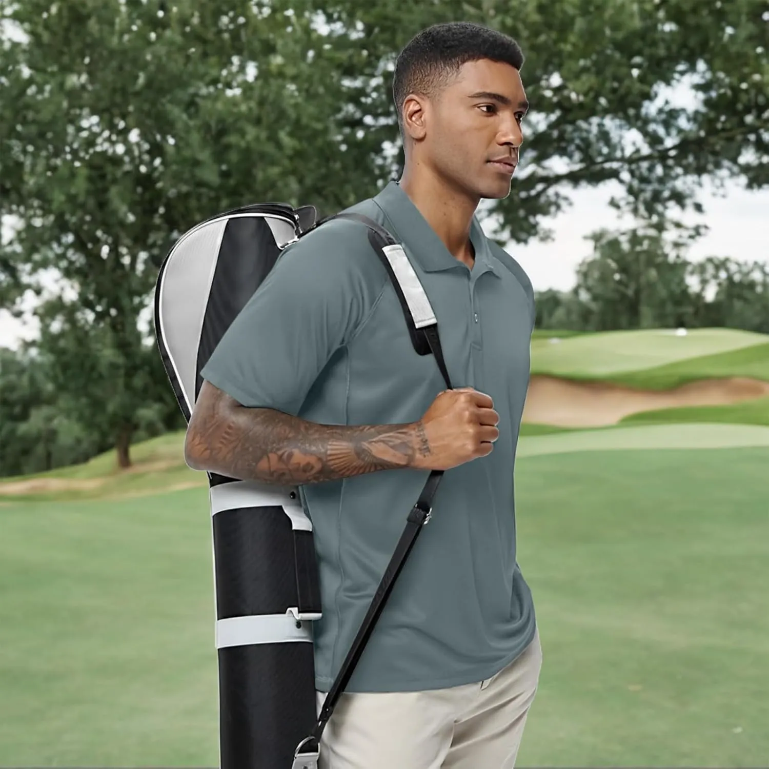 TIHEEN Golf Shirts for Men,Short Sleeve Moisture Wicking Proformance Big & Tall Polo Shirts