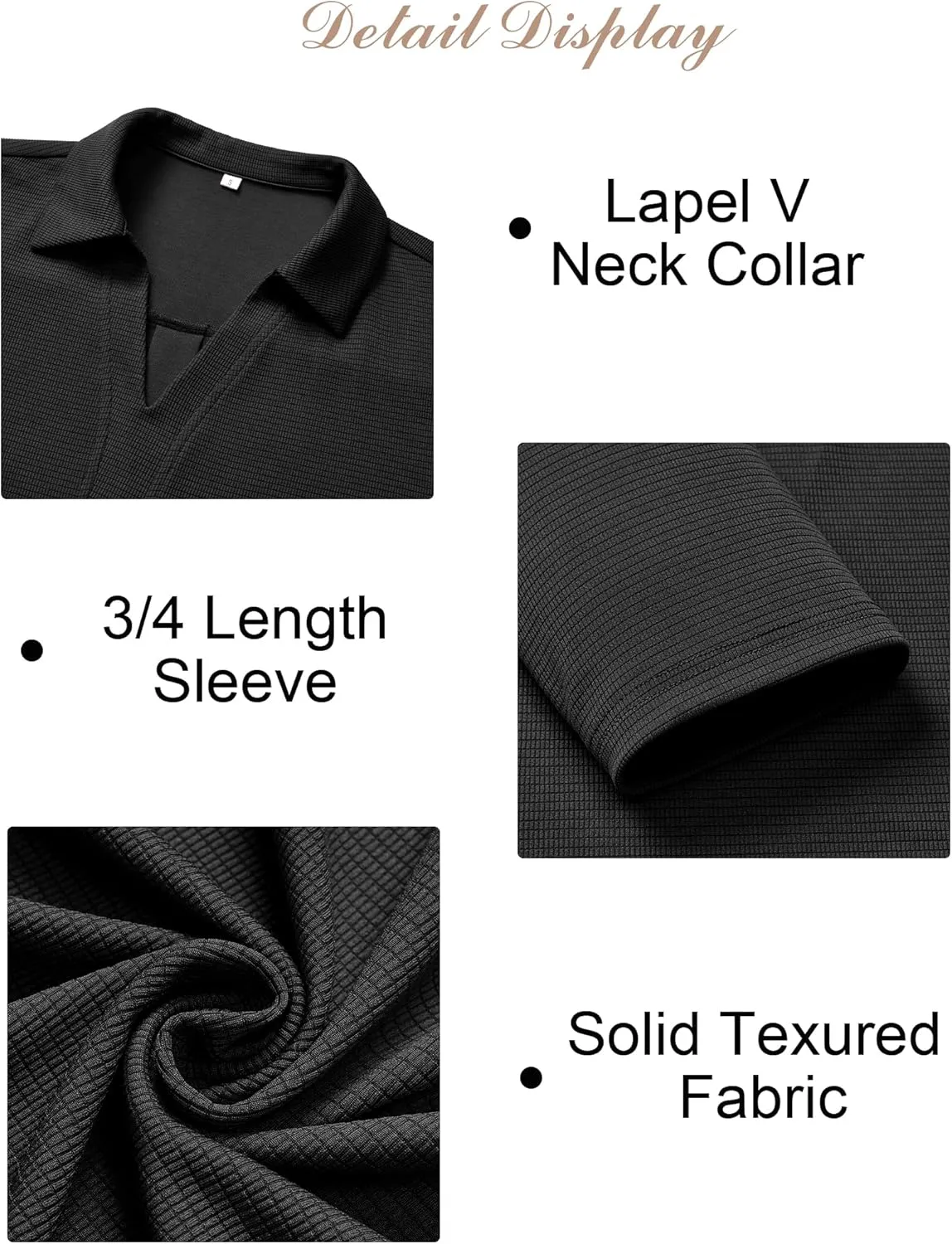 Womens Spring Tunic Tops 2025 3/4 Sleeve Polo Shirts V Neck Collared Tops Business Casual Work Blouses Dressy