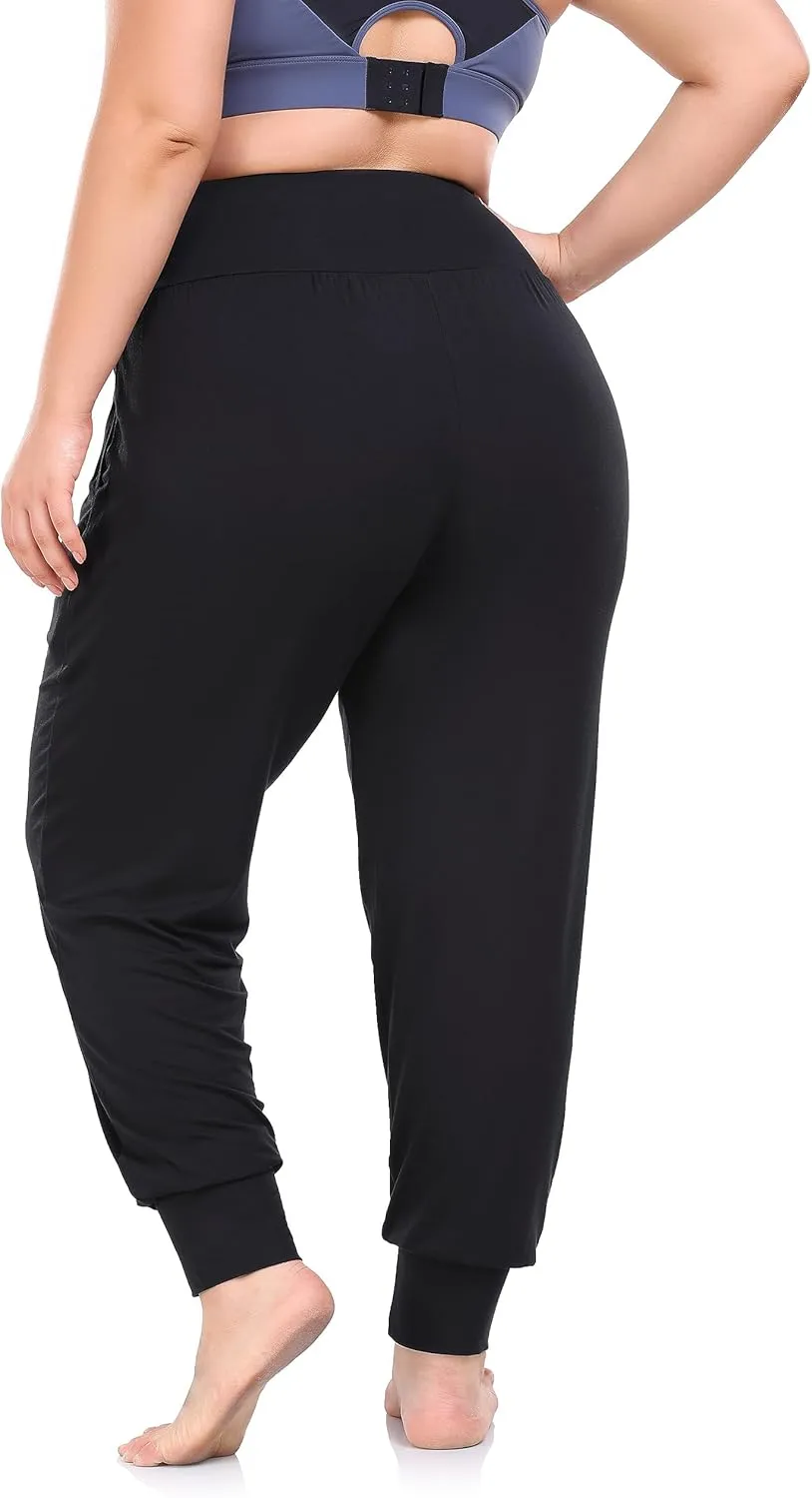 ZERDOCEAN Women's Plus Size Yoga Joggers Pants Casual Comfy Workout Lounge Pants with Pockets