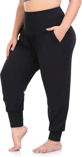ZERDOCEAN Women's Plus Size Yoga Joggers Pants Casual Comfy Workout Lounge Pants with Pockets